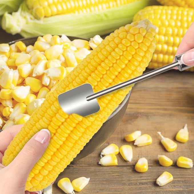 Easy Clean Corn Cob Peeler, 2025 New Corn Peeler for Corn on the Cob, Upgrade Corn Cob Stripper Corn on the Cob Remover, Stainless Steel Corn Stripping Tool for Home Kitchen and Restaurant Chef (1)