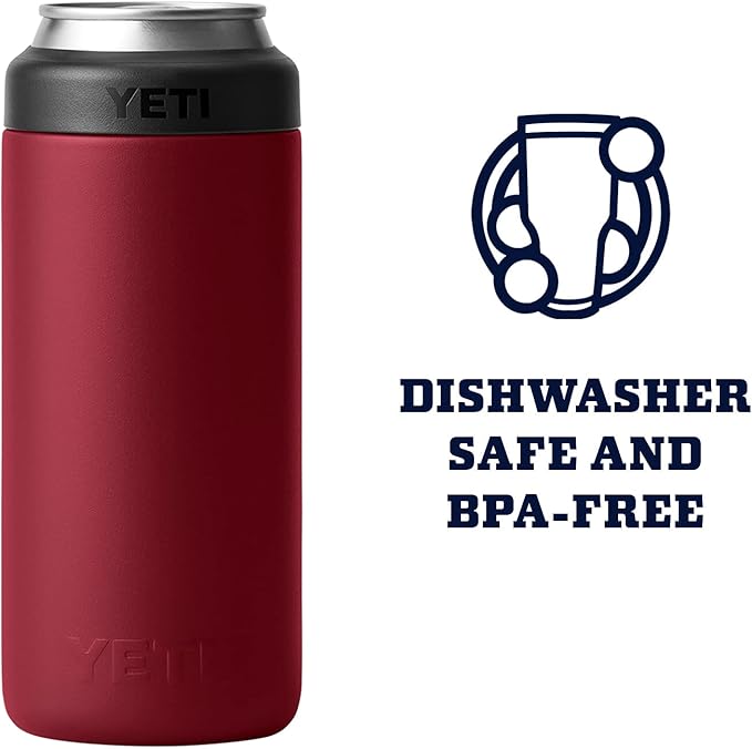 YETI Rambler 12 oz. Colster Slim Can Insulator for the Slim Hard Seltzer Cans, Harvest Red