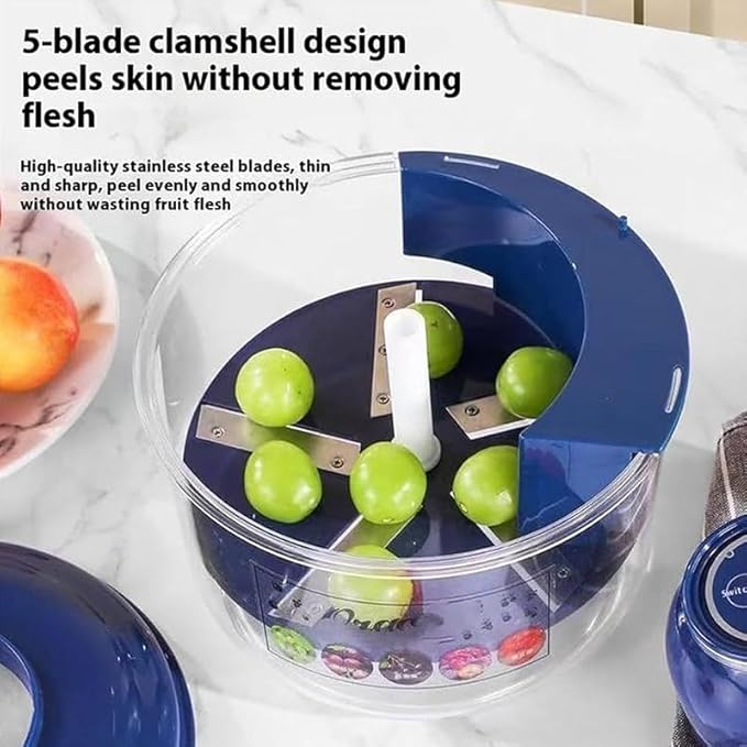 Automatic Fruit Peeling Machine, Rechargeable Electric Peeler for Grapes, Cherry Tomatoes & Garlic, One-Click Peeling, Cordless Kitchen Gadget for Quick & Easy Food Prep (classic head)