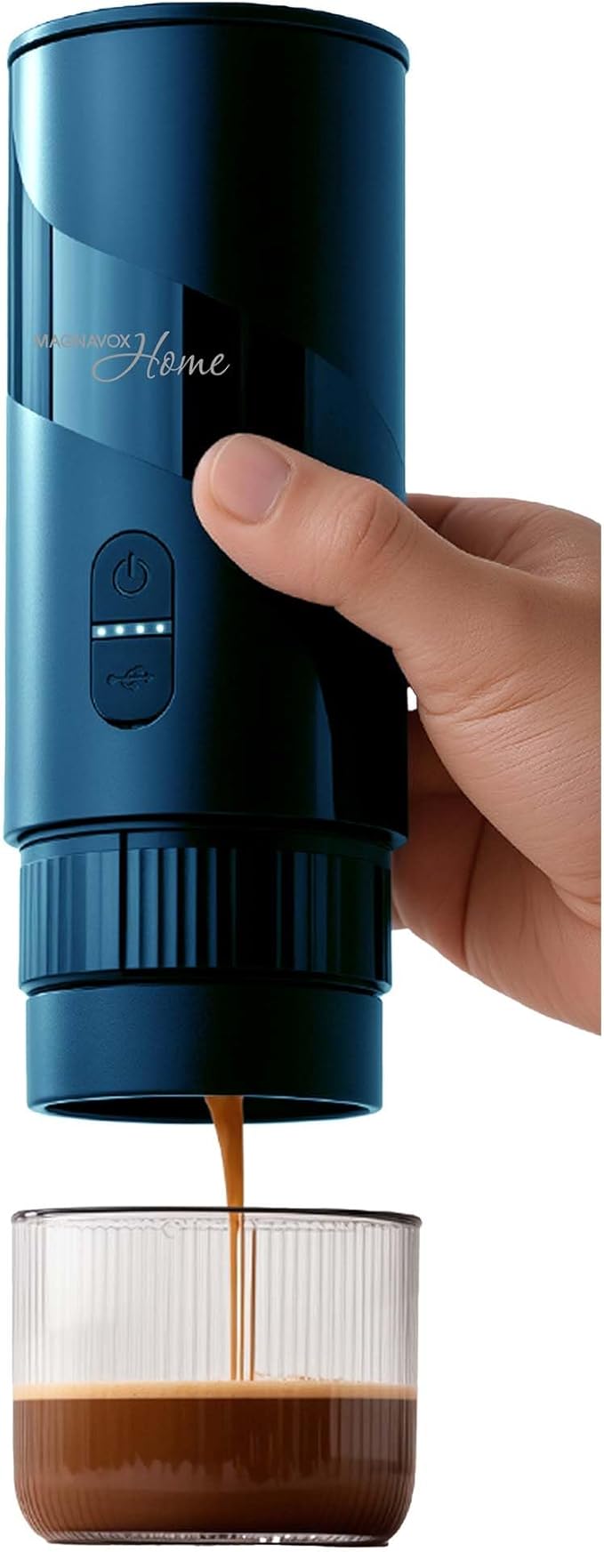 Magnavox HOME Portable Espresso Coffee Maker (Grounds or Pods) with Fast Brew Technology & Single Touch Control, Ideal for Offices or Travel