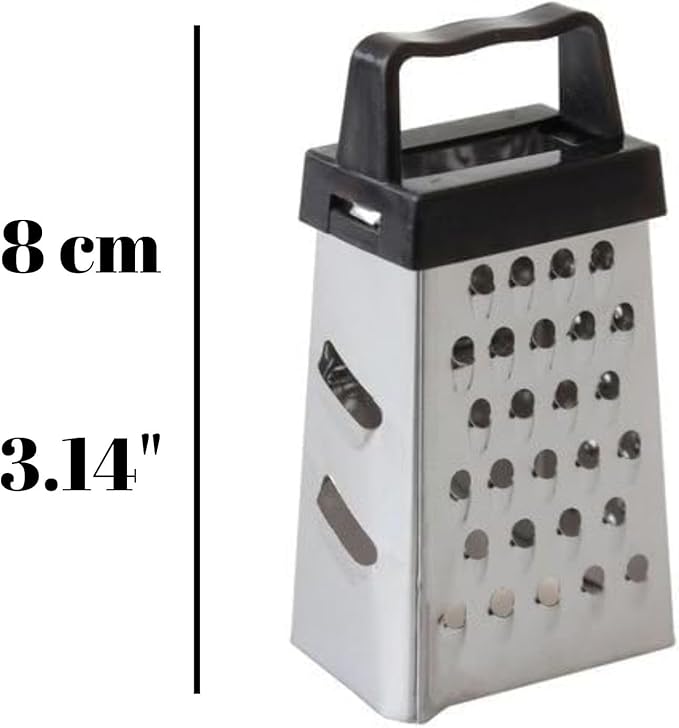 Mini Garlic Grater, Stainless Steel Cheese Ginger Vegetable Spices Small Grater for Kitchen, Black (Black)