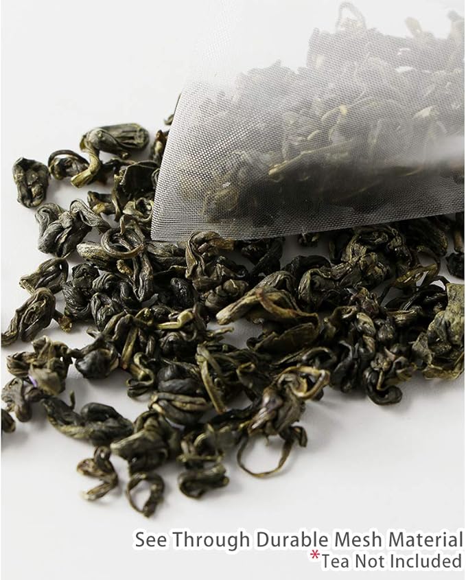 50 Pcs Tea Filter Bags Disposable Tea Bags for Loose Tea Herb Spice Empty Mesh Small Drawstring Seal Infuser Strainer Diy Bath Tea Bags Sachets (2.36x2.75inch)