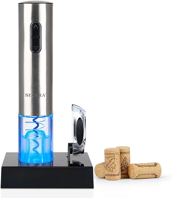 BLACK+DECKER 8 Bottle Wine Fridge + Secura Electric Wine Opener