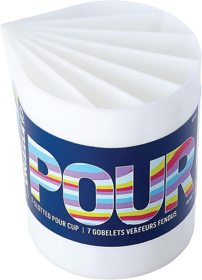 FolkArt Drizzle Pour Cup, 7-Slotted Divided Pour Cup Perfect for Fluid Paint Pouring Arts and Crafts Projects, 50428