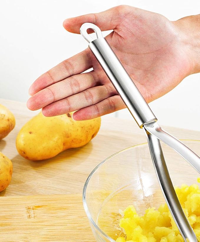 Potato Masher,Heavy Duty Stainless Steel kitchen Steel Potato Masher,Mashed Potatoes, Vegetables and Fruits.