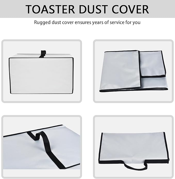 Toaster Cover Heavy Duty Heat-Resistant Waterproof Protective Cover Case Compatible with Mueller UltraToast Toaster 4 Slice MT-110ss/Elite Gourmet ECT-3100 Long Slot 4 SliceToaster (Grey)
