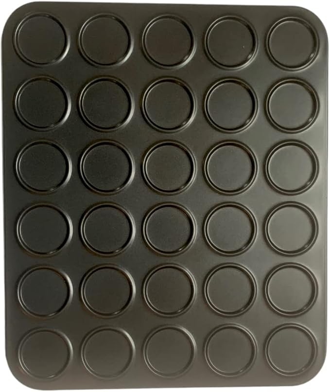 Fox Run Mini Macaron Baking Pan, 30 Small Cup Non-Stick Pan