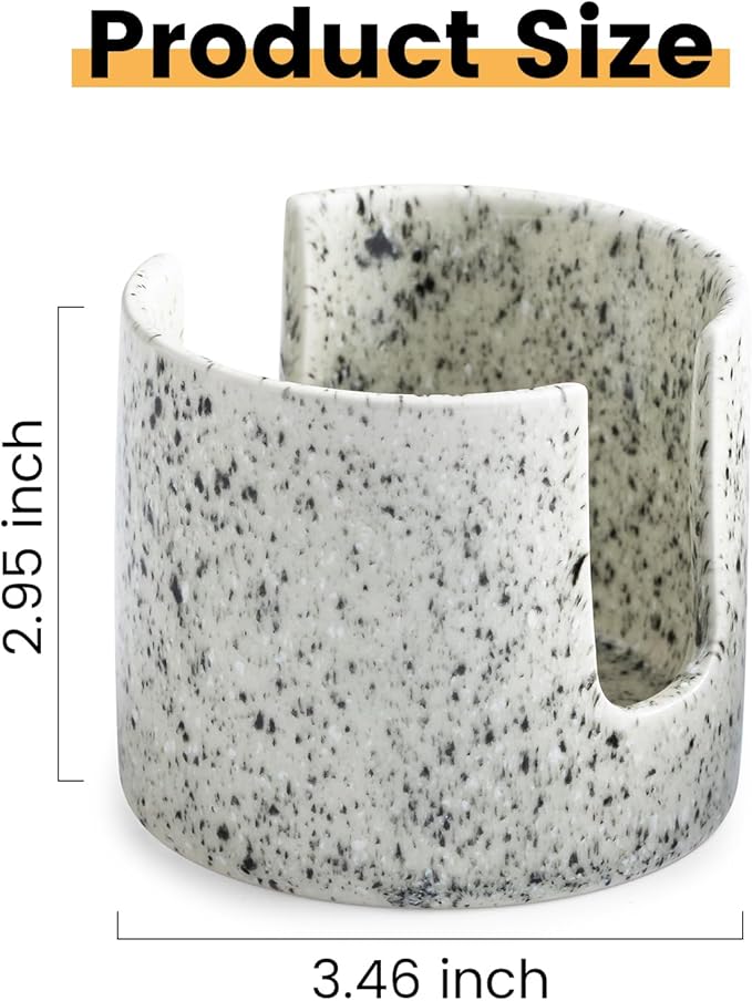 Kitchen Sink Sponge Holder, Dish Sponge Rack Ceramic Brush Holder Farmhouse Kitchen Dish Rack for Brush, Scrubbers, Bathroom, Sink, Speckled Glaze