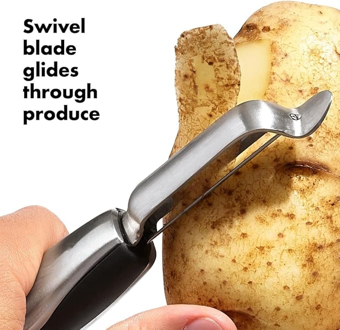OXO Steel Swivel Peeler for Fruits Apple & Potato Vegetables, Pack of 2