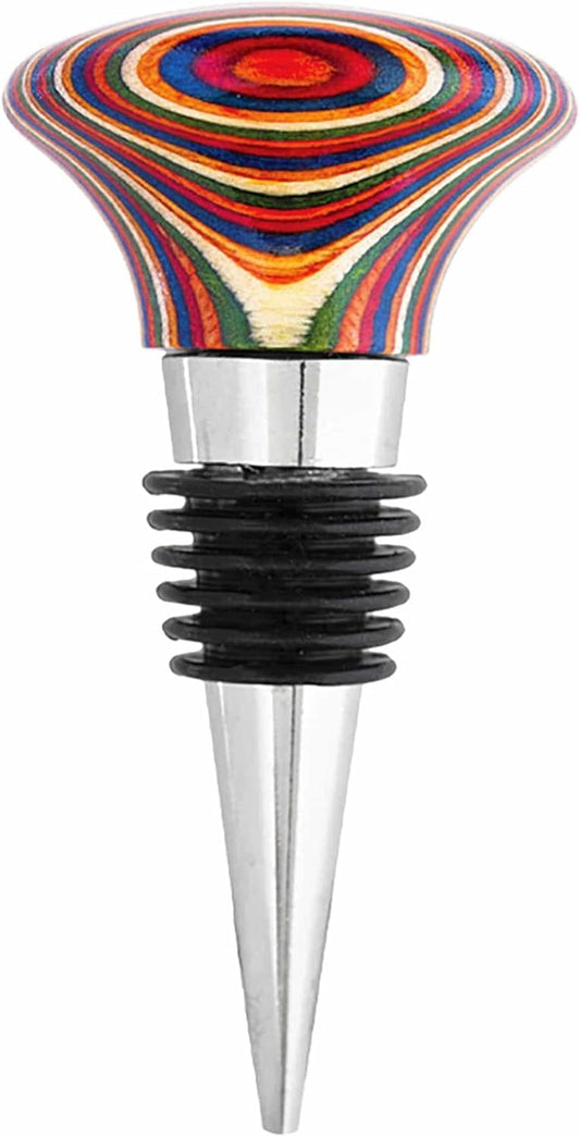 Totally Bamboo Baltique Marrakesh Collection Wine Bottle Stopper, Multicolor Leak-Proof and Reusable Wine Saver, Preserves Beverage Freshness