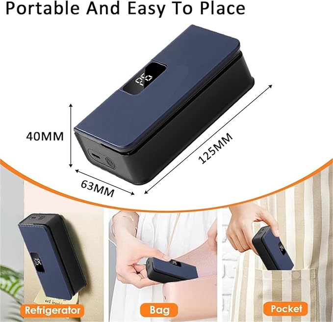 Vacuum Sealer Machine, Plastic Bags Sealer Mini Heat Bag Sealing Machine 2 In 1 Food Packaging Portable for Food(Blue)