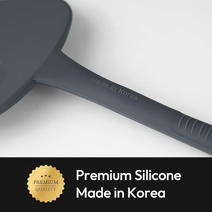 carrotez Silicone Wide Spatula Turner Heat Resistant Flipper 1 Pack Dark Gray
