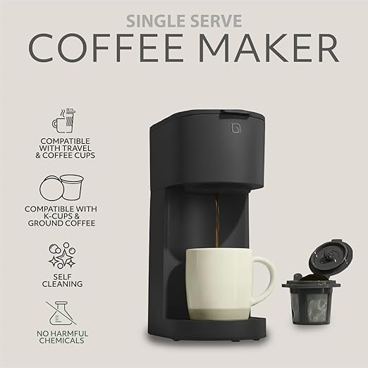 WILLOW Eco Series Single Serve Coffee Maker for K Cup and Ground Coffee, 6 to 12oz Brew Sizes with Strong Brew Option, Small Coffee Machine with Removable Reservoir & Reusable Filter, Eco-Friendly