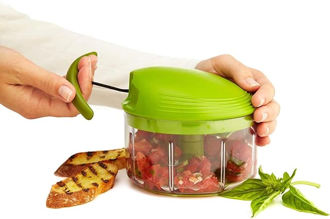 Kuhn Rikon Pull Chop Chopper/Manual Food Processor with Cord Mechanism, Green, 2-Cup