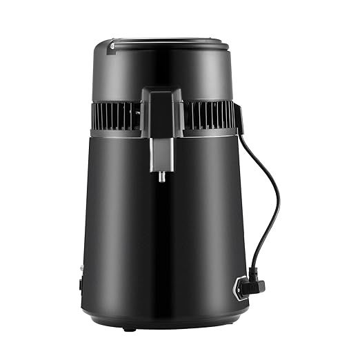VEVOR Water Distiller, 4L/ 1.05 Gallon Pure Water Distilling for Home Countertop, 750W Distilled Water Maker, 304 Stainless Steel Interior Stiller Water Making Machine to Make Clean Water, Black
