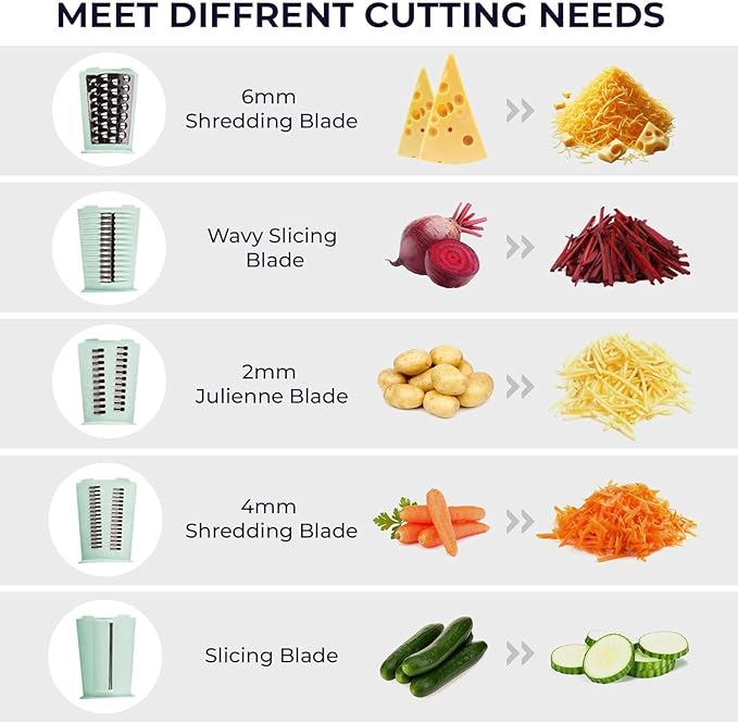 Chef Power Premium Quality Rotary Cheese Grater with Handle - Kitchen Accessories Cucumber Slicer Vegetable Salad Grater, Vegetable Grater - Cheese Grater (Light Green)