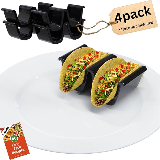 Black Taco Holder 4 Pack + White Taco Holder 2 Pack