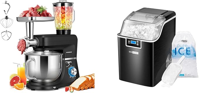 VIVOHOME 6 in 1 Multifunctional Stand Mixer with Nugget Ice Maker Countertop