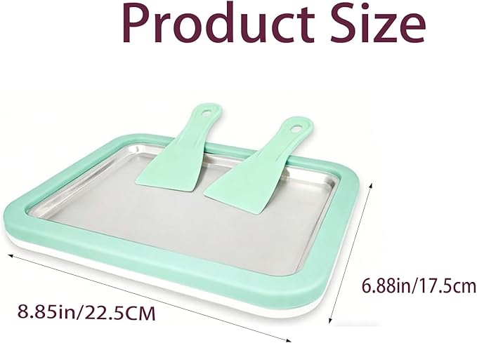 Rolled Ice Cream Maker,Instant Ice Cream Maker,Instant Gelato Pan/Roll,Food Grade SUS304 Stainless Steel Cool Plate Homemade DIY for Fun Parent-Child Activities
