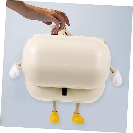 ULTECHNOVO Lidded Hanging Trash Can Wall Mounted Kitchen Compost Bin for Home Capacity Space Saving Design Odor Sealing with Cartoon Pattern for Kitchen and Bathroom