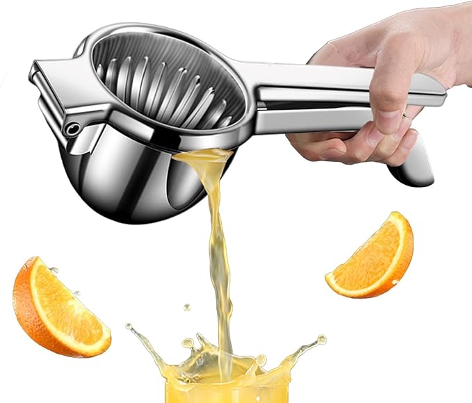 Hand Lemon Juicer, with Filter Manual Stainless Steel Large Capacity Lemonade Maker, Handheld Orange Press Juicer, for Limes Citrus Oranges Fruits Pomegranates
