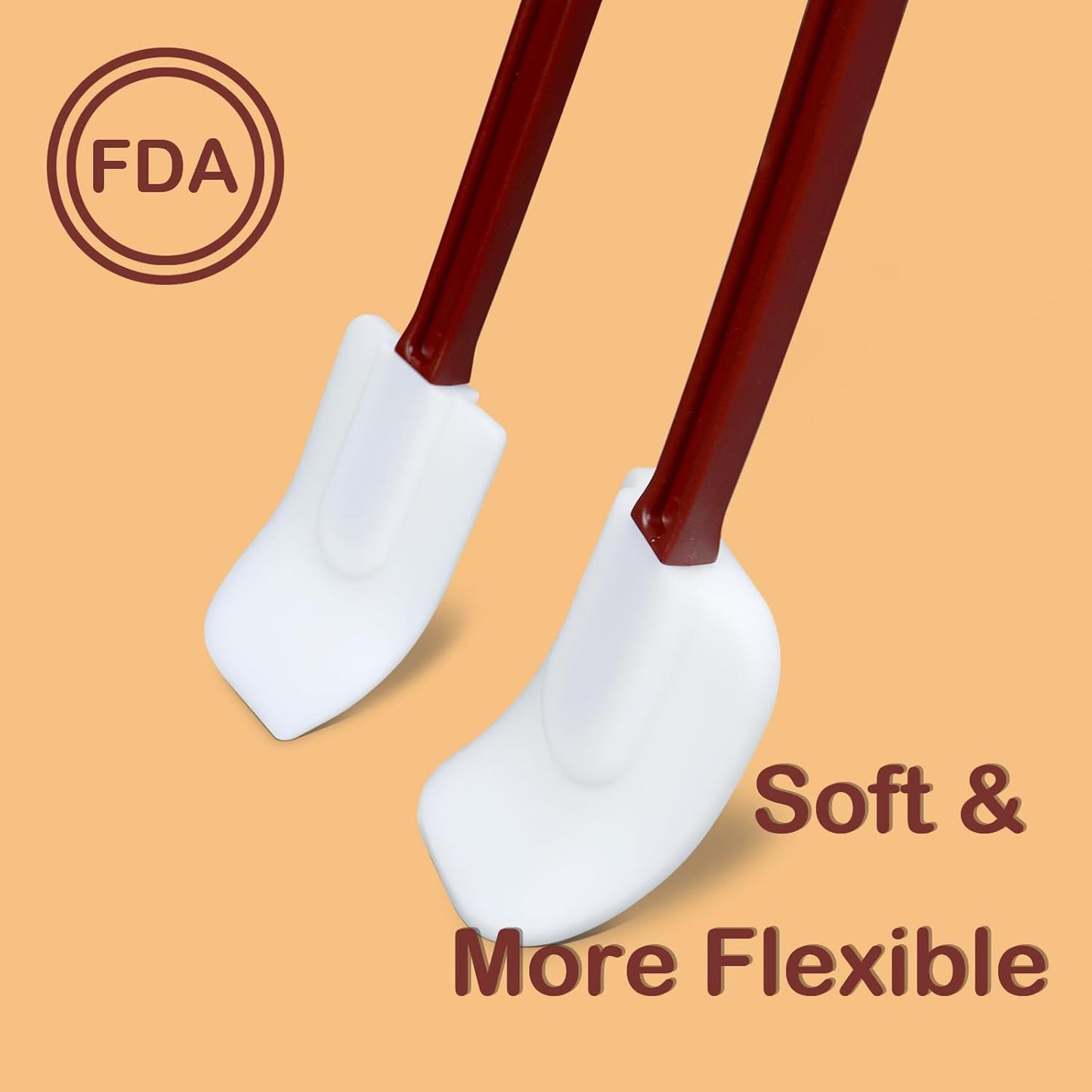 Silicone Spatulas Heat Resistant.Commercial Spatula for Cooking.Heavy Duty Rubber Spatulas.Silicone Spatula Set of 2 (9.5inch)