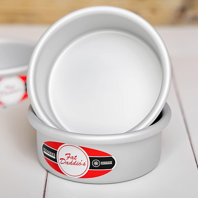 Fat Daddio's PRD-32SET Anodized Aluminum Round Cake Pans, 3 x 2 inch, Set of 2