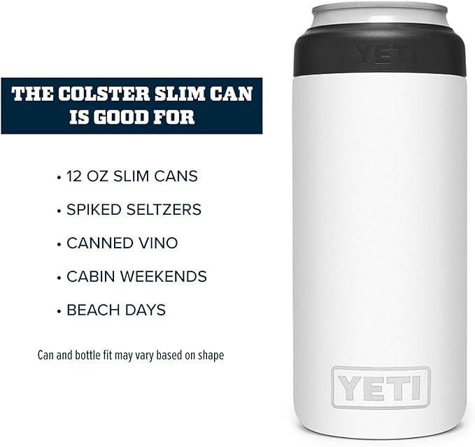 YETI Rambler 12 oz. Colster Slim Can Insulator for the Slim Hard Seltzer Cans, White