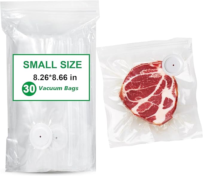 Reusable Vacuum Sealer Bags for Food Storage, 30 Pack BPA-Free (8.26 * 8.66 in), Freezer & Microwave Safe, Odor & Leak Resistant Vacuum Sealer Vacuum Bag