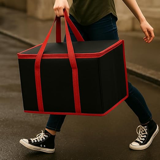 musbus 2Pk Trunk Organizer for Car Insulated Reusable Grocery Bags, Collapsible Cooler Bag for Groceries, Heavy Duty Large Insulated Bag (Large, Charcoal Black)