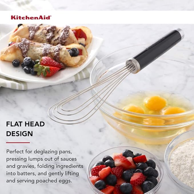 KitchenAid Utility and Flat Whisk Set, Set Of 2, Black