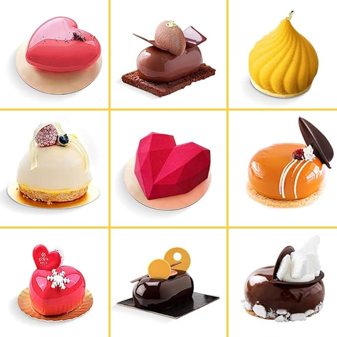 Stone Silicone Molds for Baking Mousse Cake,Fondant Silicone Molds for Baking Cakes, French Dessert for Pastry Chocolate Mold