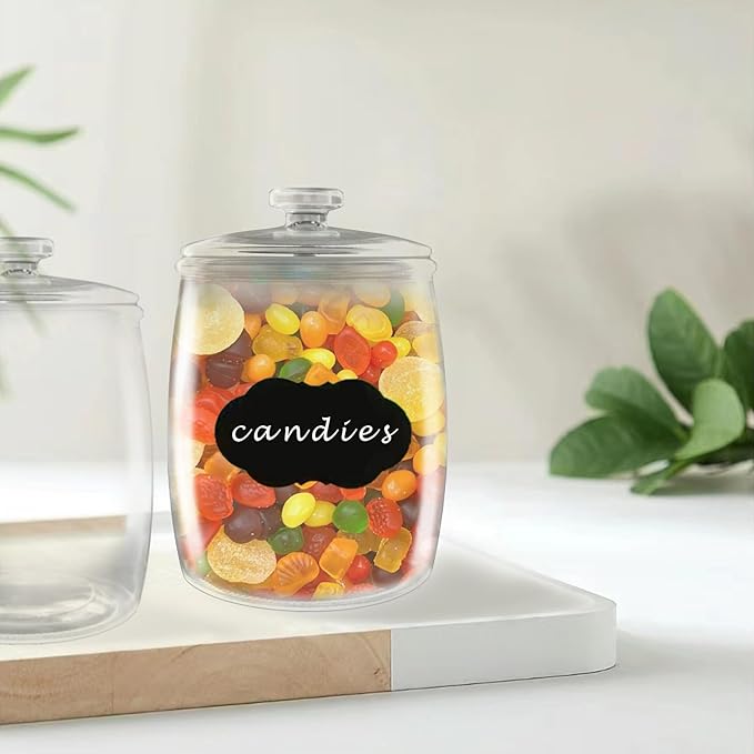 Maredash 1/2 Gallon glass jars, Cookie Jar & Candy Jar with Lid, Large Food Storage Container,glass jar with lid for Buffet, Coffee & Flour, Laundry Room Storage & Pantry 2pcs