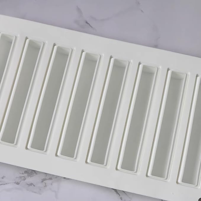 3D Cylindrical Silicone Mold for Baking Mousse,3D Silicone Baking Molds for Cakes French Dessert Mold for Pastry Chocolate Silm Bar Cake Decoration Mold(8-Cavity)