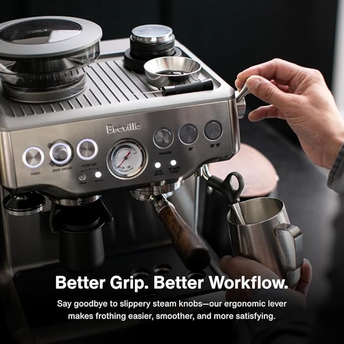 CREMA Coffee Products Replacement Steam Lever for Breville Espresso Machines | Ergonomic Stainless Steel Design | Compatible with Barista Express, Infuser, Barista Pro | White Finish
