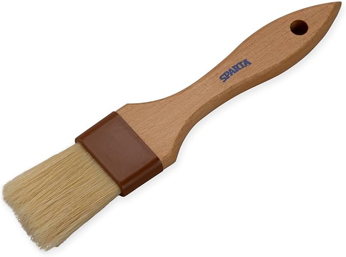 SPARTA Chef Series Basting Brush, Flat Boar Bristle Pastry Brush for Cooking and Baking, 1.5" Wide, 1 Count