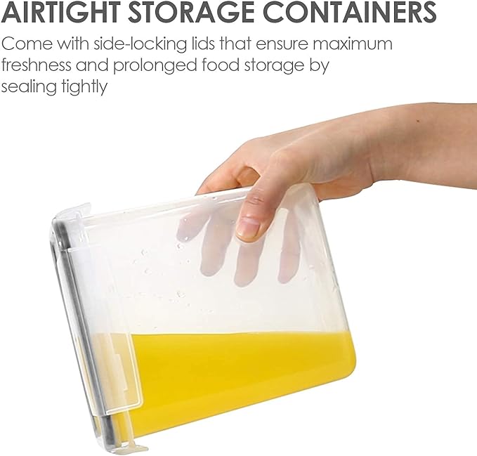 Vtopmart 32pcs Airtight Food Storage Containers Set, BPA Free Plastic Kitchen and Pantry Organization Canisters with Lids for Cereal, Dry Food, Flour and Sugar, Includes 32 Labels
