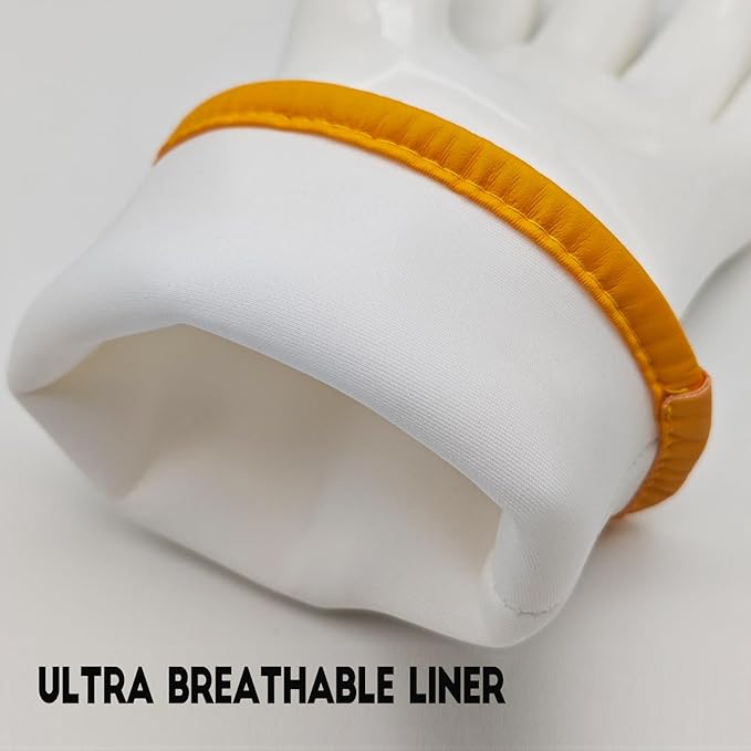 DEYAN Silicone BBQ Gloves - 600°F Heat Resistant Oven Mitts for Grilling, Smoking & Baking - Waterproof, Oil Proof Non-Slip Kitchen Gloves for Cooking, Frying, BBQ Accessories(White, 8/M)