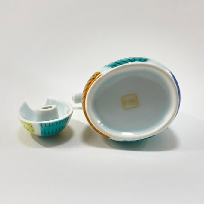 IPPINKA Japanese Arita Ware Non-Drip Soy Sauce Dispenser - Kingfisher Design - 2 oz - Handmade Porcelain from Japan