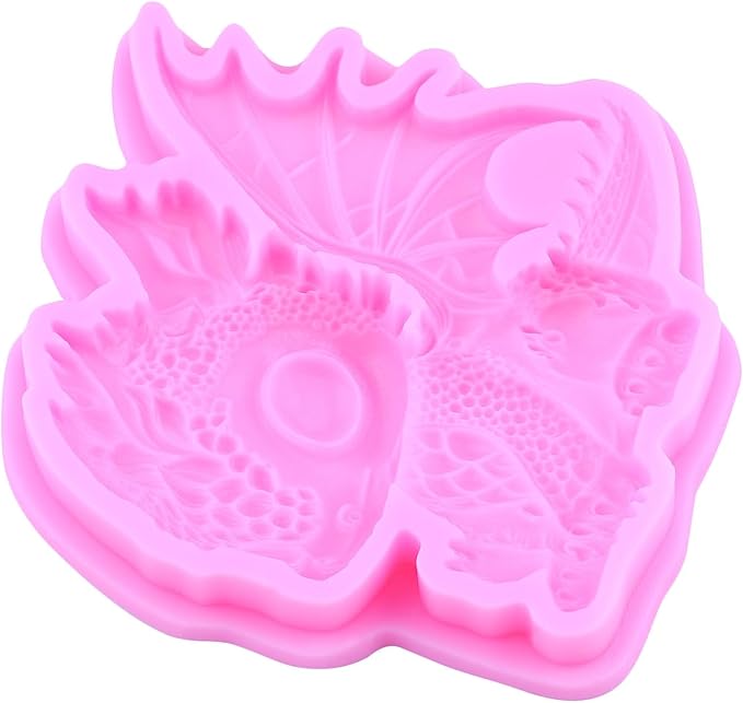 Dragon Fondant Molds Dragon Silicone Candy Mold For Cake Decoration Cupcake Topper Candy Polymer Clay Chocolate Gum Paste Set Of 2