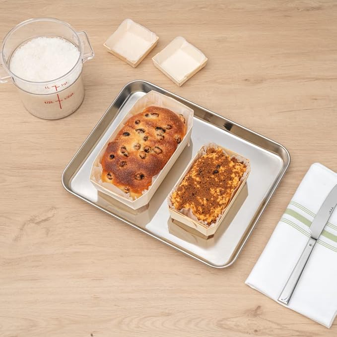 Restaurantware Taipei 17 Ounce Wooden Baking Molds 100 Oven Ready Disposable Loaf Pans - With Paper Liners Greaseproof Wood Containers For Baking For Banana Bread Meatloaf And More