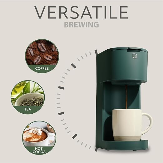 WILLOW Eco Series Single Serve Coffee Maker for K Cup and Ground Coffee, 6 to 12oz Brew Sizes with Strong Brew Option, Small Coffee Machine with Removable Reservoir & Reusable Filter, Eco-Friendly