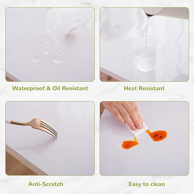 42 x 56 Inch Clear Table Cover Protector, 1.5mm Plastic Table Cover, Waterproof Table Pad for Dining Room, Kitchen, Office