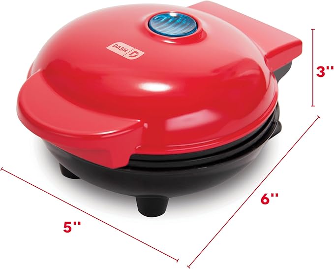 Dash Mini Maker Grill - Compact & Indoor Electric Grill - Efficient & User-Friendly Device with Nonstick Surface - Quick Heat-Up System - Easy-to-Clean & Store - Red
