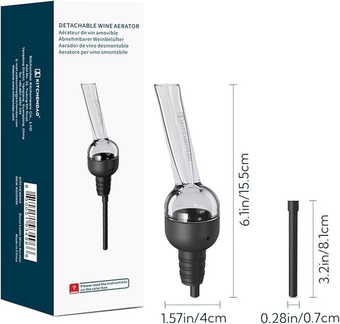 KITCHENDAO Detachable Wine Aerator and 2-in-1 Wine Aerator Pourer & Stopper