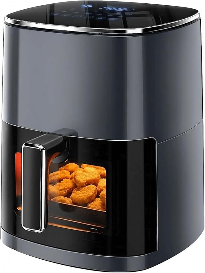 Airfryer 12-in-1,Large Air Fryer 6QT, Square Airfryers Non Toxic, Cooking, Fries, Custard, Chicken Wings, Sea Food, Vegetabels, Nonstick & Easy-Clean Basket