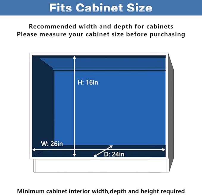 LOVMOR 2 Tier Individual Pull Out Cabinet Organizer 25½" W x 21½" D, Slide Out Kitchen Cabinet Storage Sliding Shelves