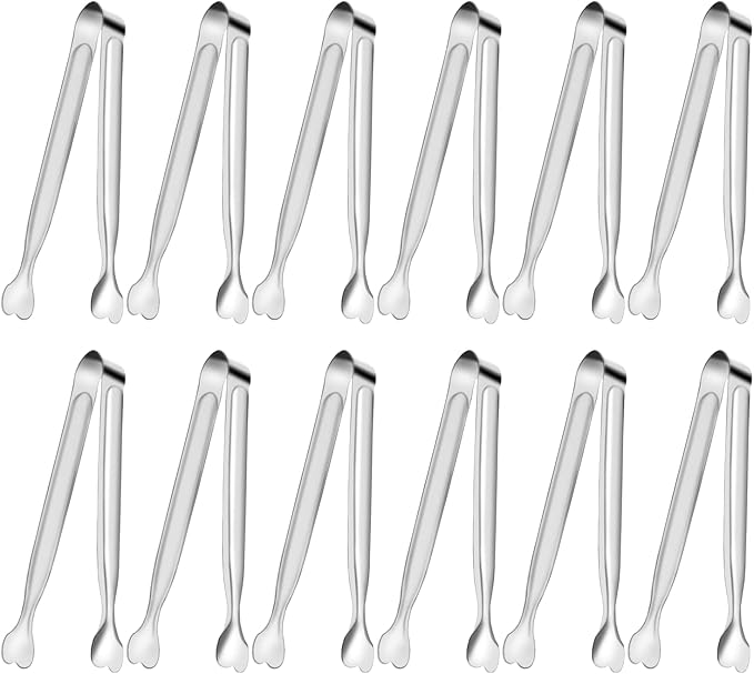 Serving Tongs, Anytrp 12-Packs Stainless Steel Sugar Tong, 5.3inch Small Tongs for Serving Food, Appetizers, Buffets, Coffee Bar, Kitchen, Tea Party, Desserts Party and Ice Bucket