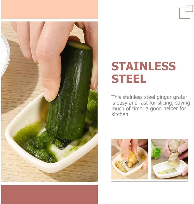 Stainless Steel Ginger Garlic Grater Handheld Kitchen Tool for Easy Mincing and Grating of Ginger Garlic Fruits and Vegetables
