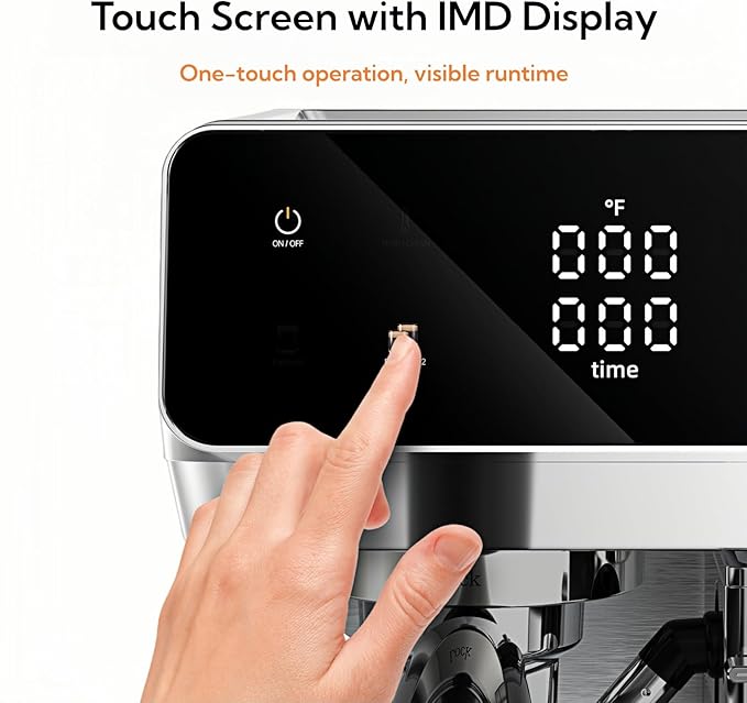 MAttinata CM1833L Automatic Cappuccino Machine, 20 Bar Espresso Machine, Coffee Maker with Dual Boiler & Self-Cleaning Milk Frother, Touch Screen Latte Machine, Stainless Steel for Kitchen, Silver